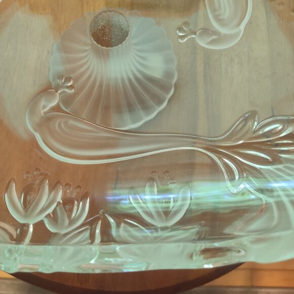 Mikasa Crystal Peacock Cake Stand - vintage - Picture 2 of 16